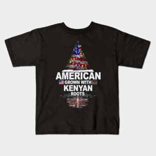 Christmas Tree  American Grown With Kenyan Roots - Gift for Kenyan From Kenya Kids T-Shirt